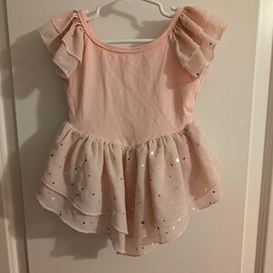 💥3/$24 Pink Leotard With Ruffled Skirt And Sleeves